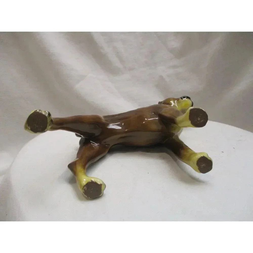 Boxer dog figurine enamel overcast metal Dog love canine‎ animal brown